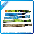 Colorful Promotional Wristband Woven Fabric Bracelet Black Plastic Lock